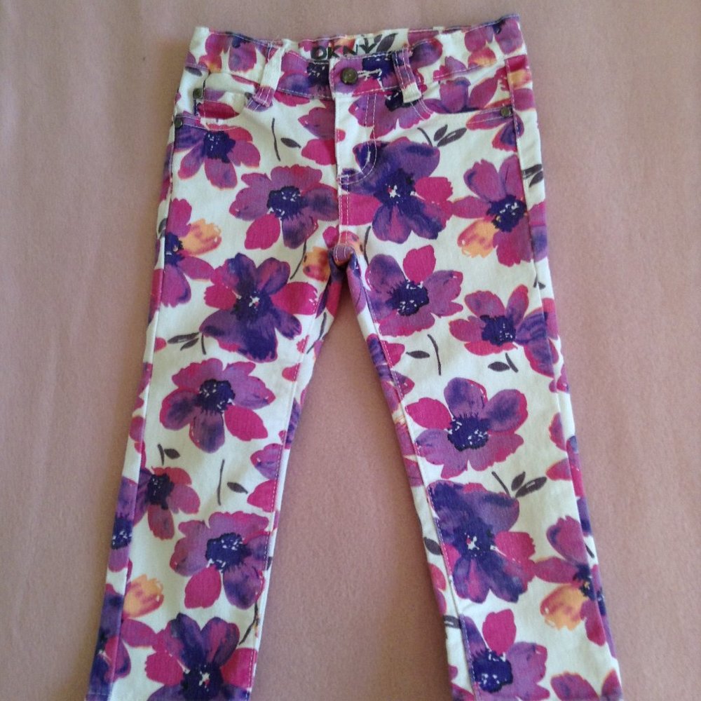 DKNY Rockers Girls' Floral Jeans, Sz. 6